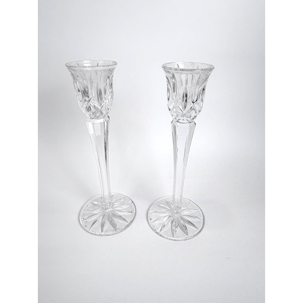 Vintage‎ Gorham Lady Anne Crystal Candlesticks Pair Lead Crystal Germany Wedding